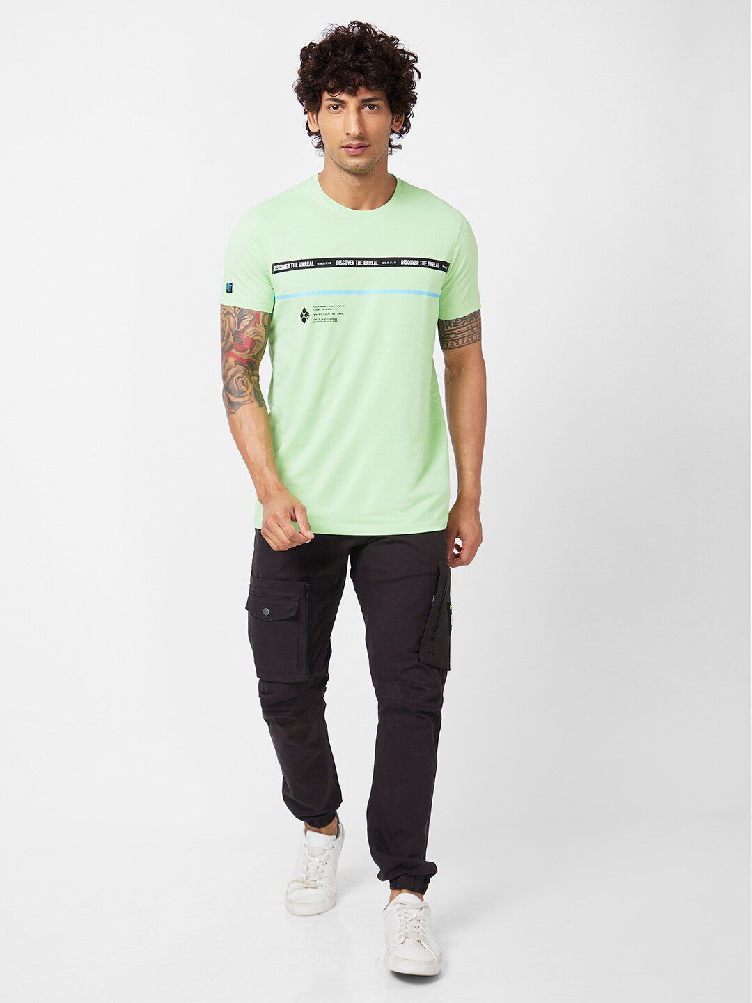 SPYKAR Typography Printed Slim Fit Cotton Casual T-Shirt