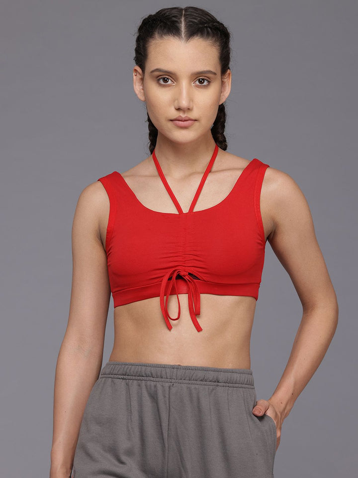 HRX by Hrithik Roshan Ruched Detail Medium Coverage Lightly Padded Workout Bra KL017_03