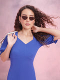 DressBerry Puff Sleeves Sheath Midi Dress