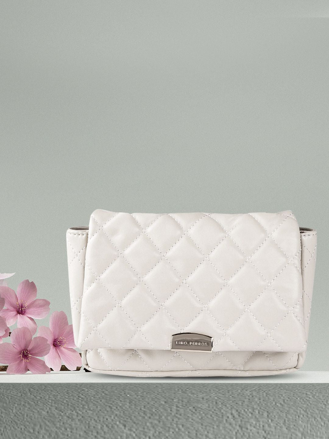 Lino Perros Off White Quilted Shoulder Bag