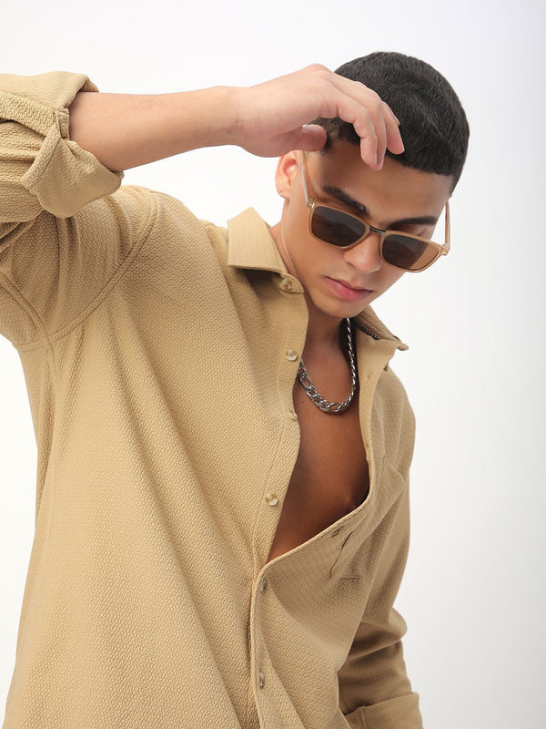 Vastrado Men Classic Cutaway Collar bertekstur baju kasual