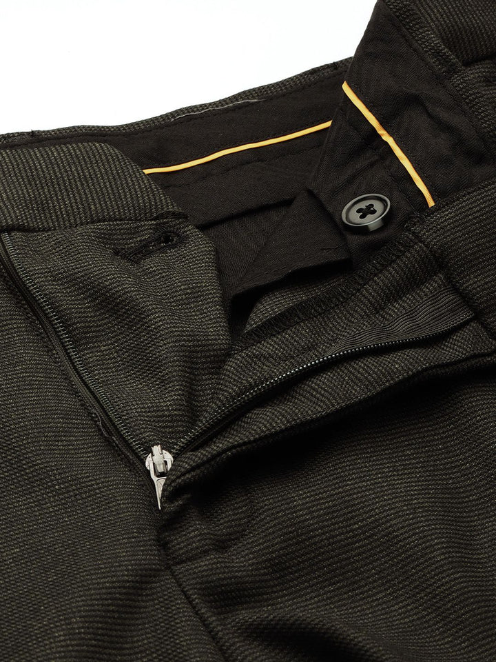 Raymond Men Textured Slim Fit Formal Trousers