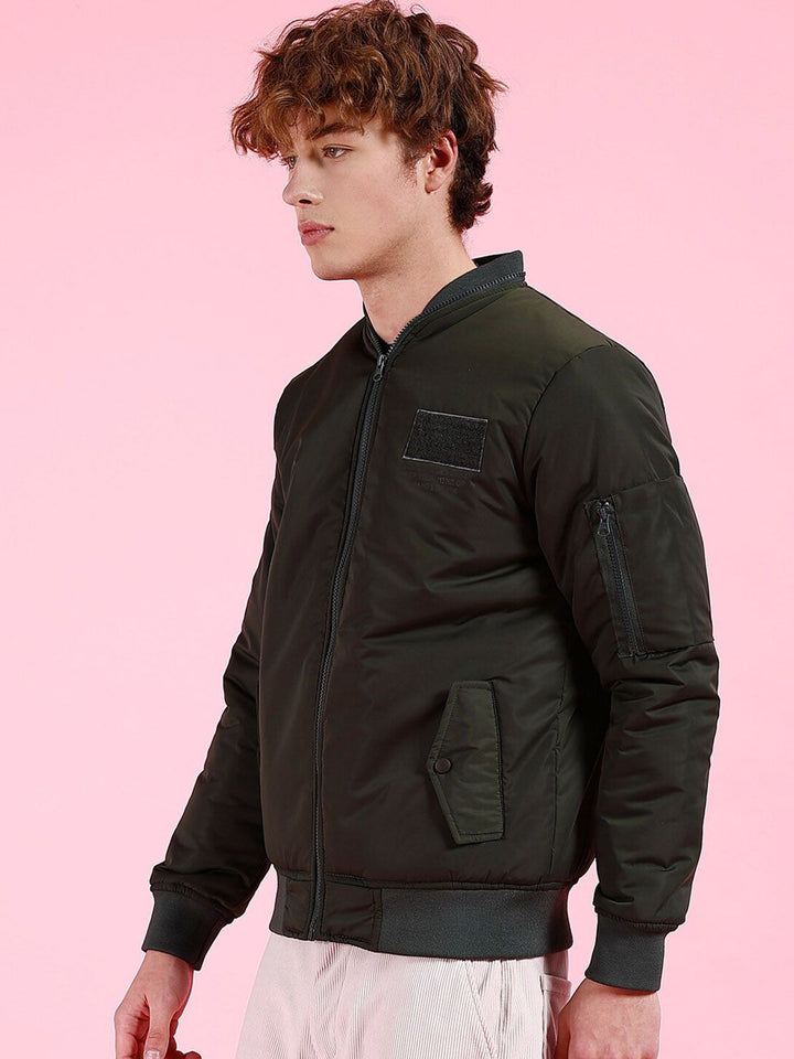The Indian Garage Co Men Zip-Front Bomber Jacket