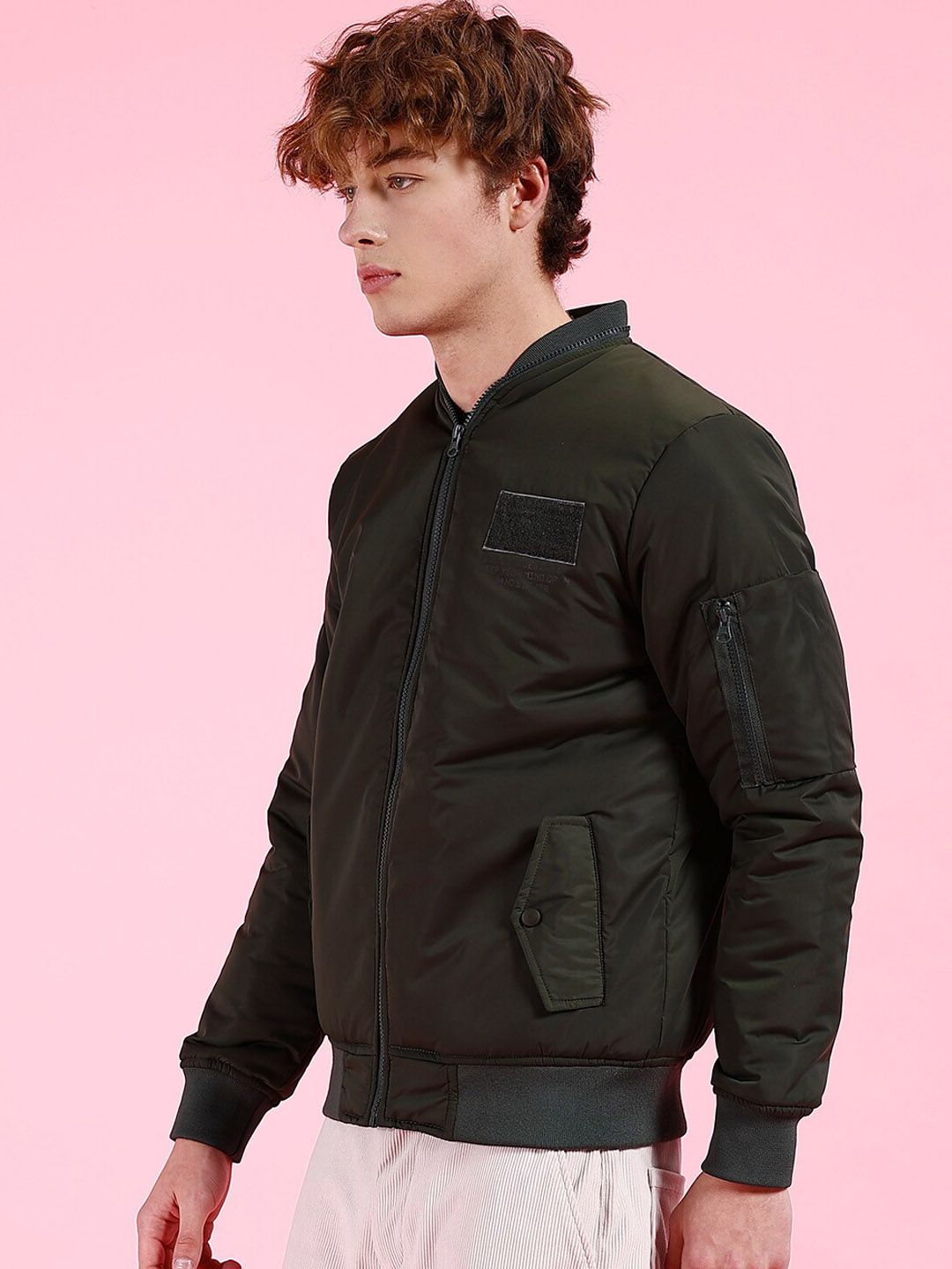 The Indian Garage Co Men Zip-Front Bomber Jacket