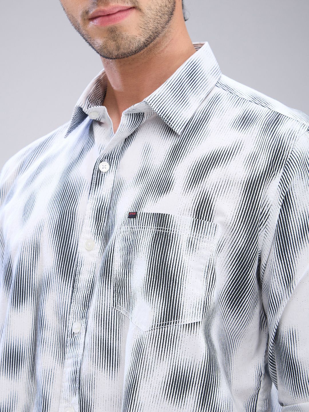 SPYKAR Men Slim Fit Opaque Abstract Printed Spread Collar Casual Shirt