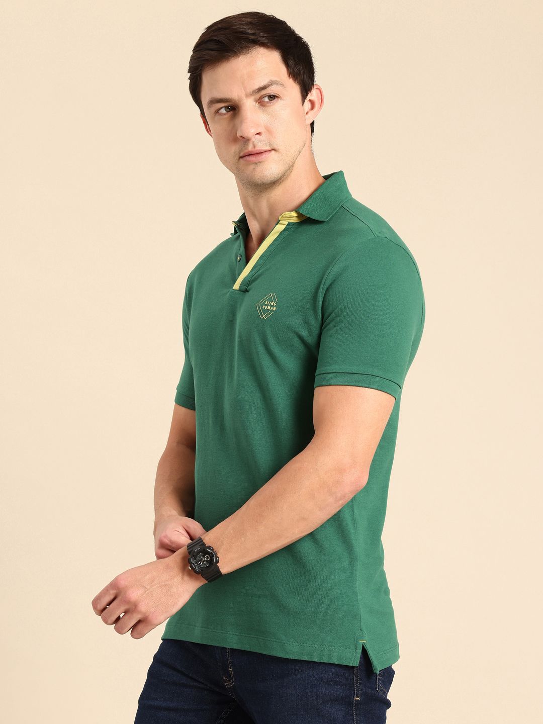 Being Human Polo Collar Pure Cotton T-shirt
