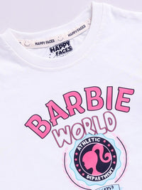 Happy Faces Girls Barbie Print Pure Cotton T-shirt