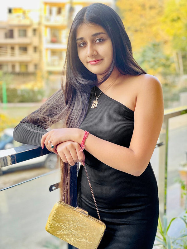 Tokyo Talkies Black One Shoulder Bodycon Dress