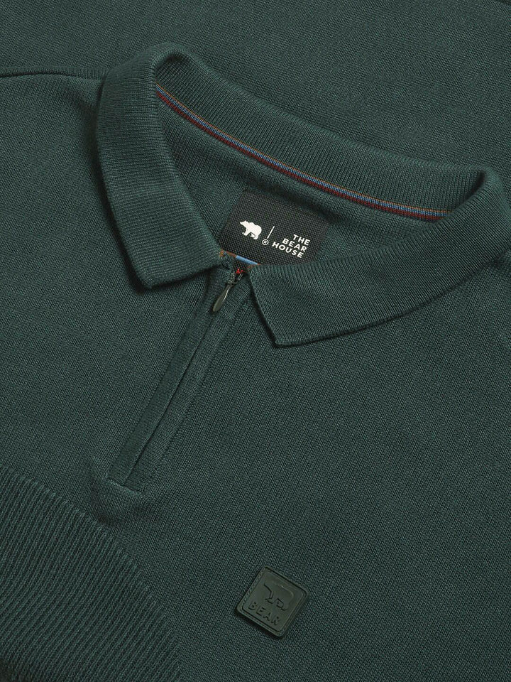 THE BEAR HOUSE Polo Collar Slim Fit Pure Cotton T-shirt