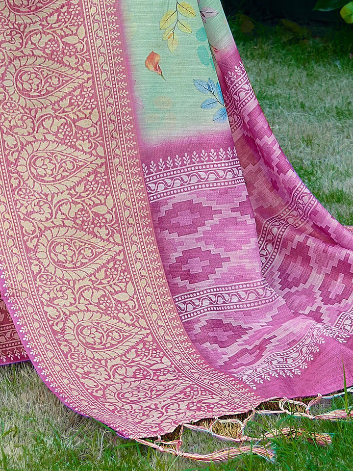 Saree mall Floral Printed Silk Blend Zari Banarasi Sarees