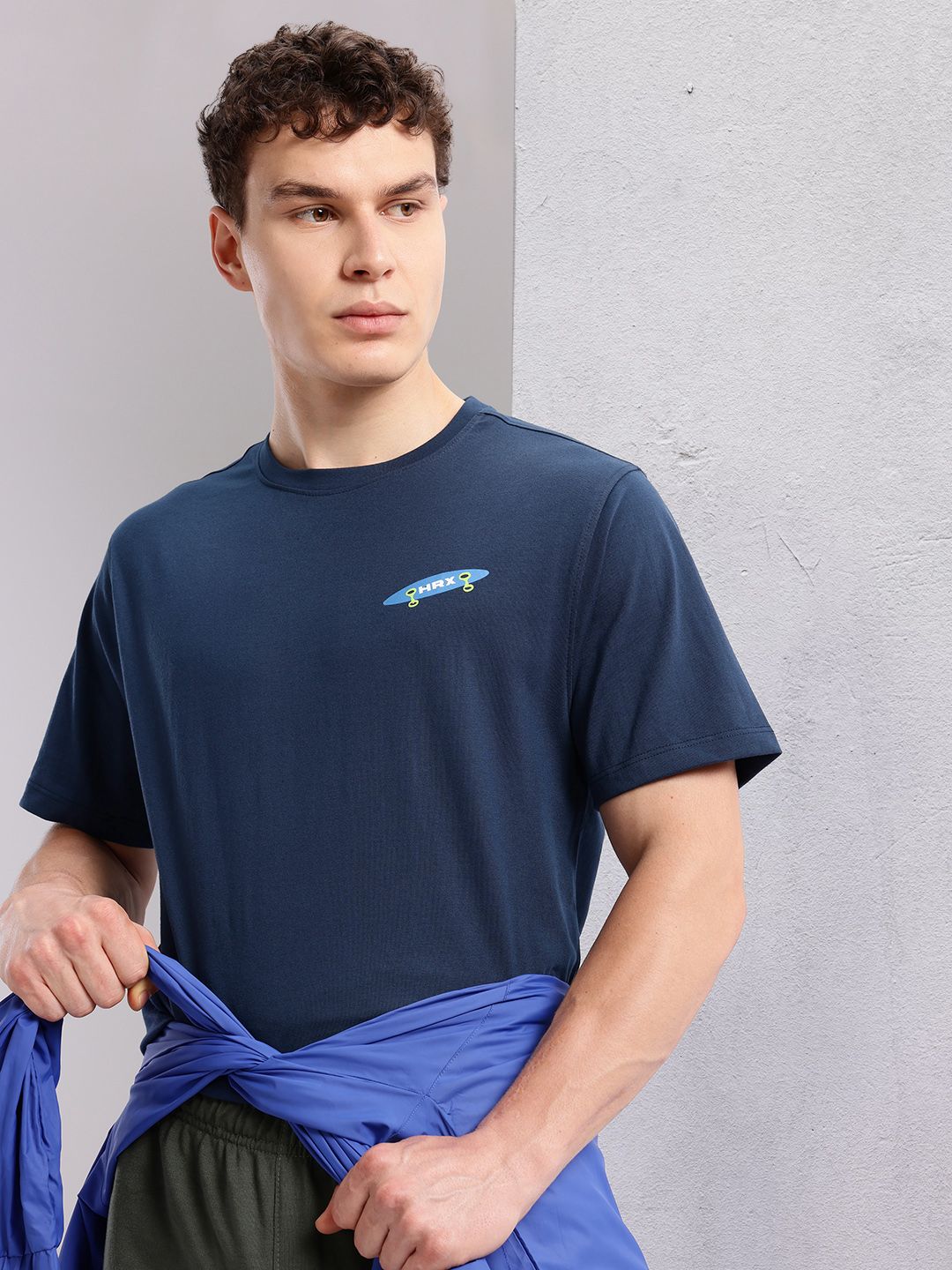 HRX by Hrithik Roshan Brand Logo Print Detail Round Neck Regular Fit T-shirt