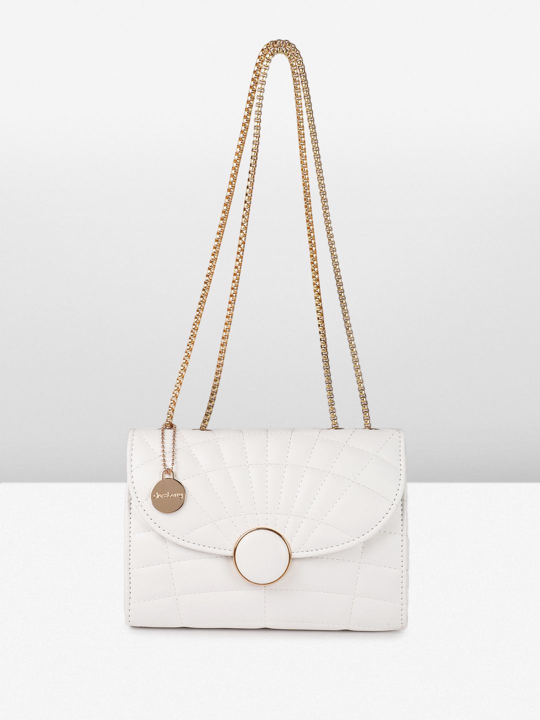 DressBerry Textured Structured Shoulder Bag with Quilted
