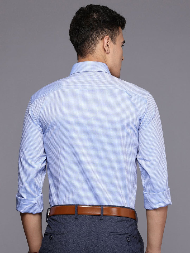 Raymond Pure Cotton Self-Design Geometric Slim Fit Formal Shirt