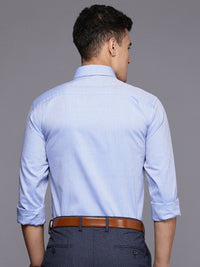Raymond Pure Cotton Self-Design Geometric Slim Fit Formal Shirt
