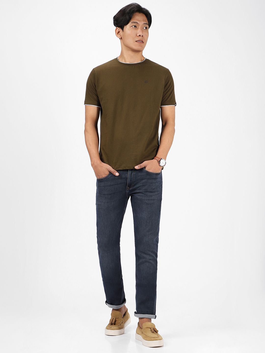 Urbano Fashion Round Neck Bio Finish Slim Fit Pure Cotton T-shirt