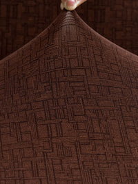 Story@home Brown Printed 1 Seater Stretchable Sofa Cover With Arms