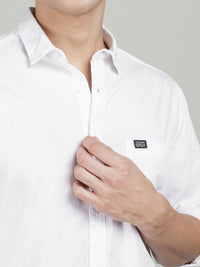 The Indian Garage Co Men White Comfort Cotton Casual Shirt