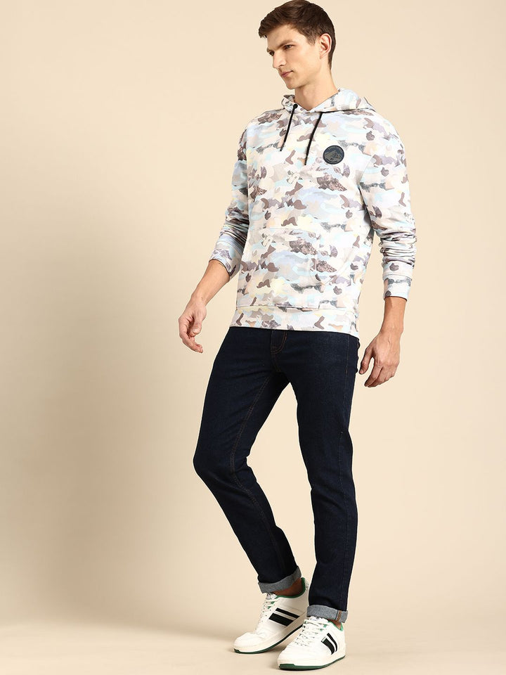 Being Human Camouflage Printed Pure Cotton Hooded Sweatshirt