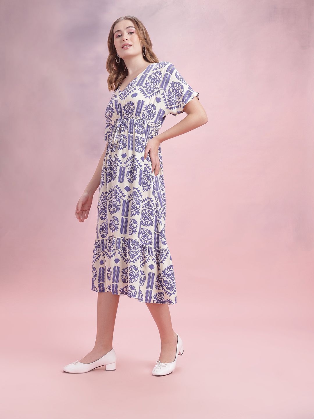 DressBerry Printed Empire Midi Dress
