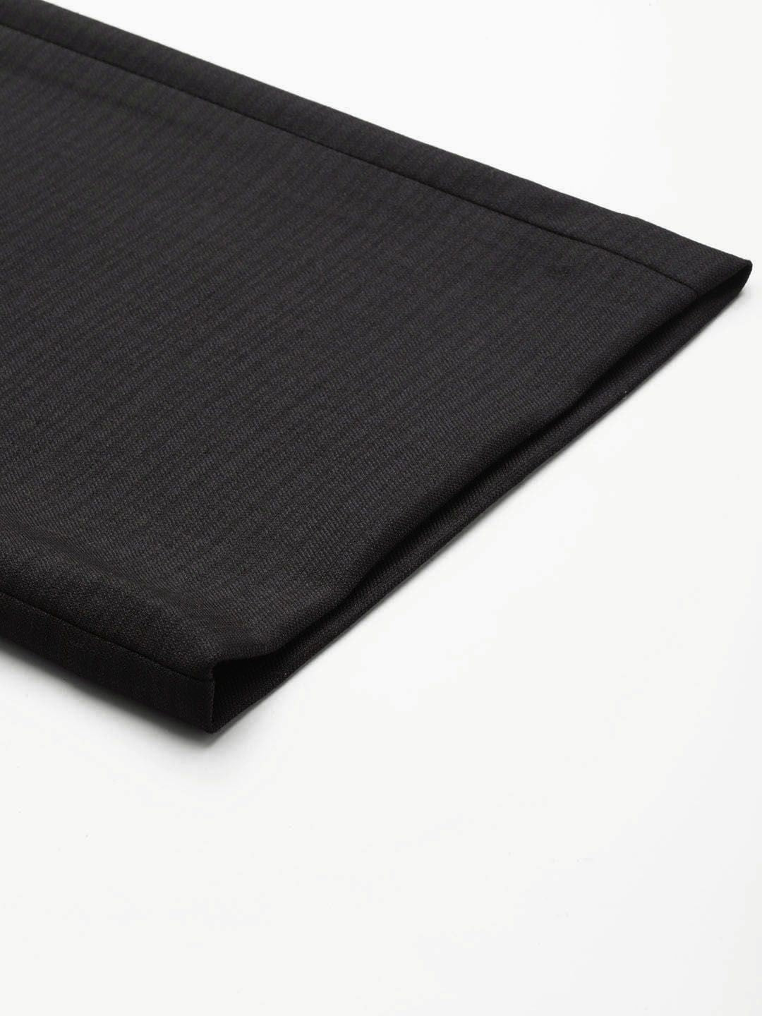 Park Avenue Men Charcoal Black Checked Smart Fit Formal Trousers