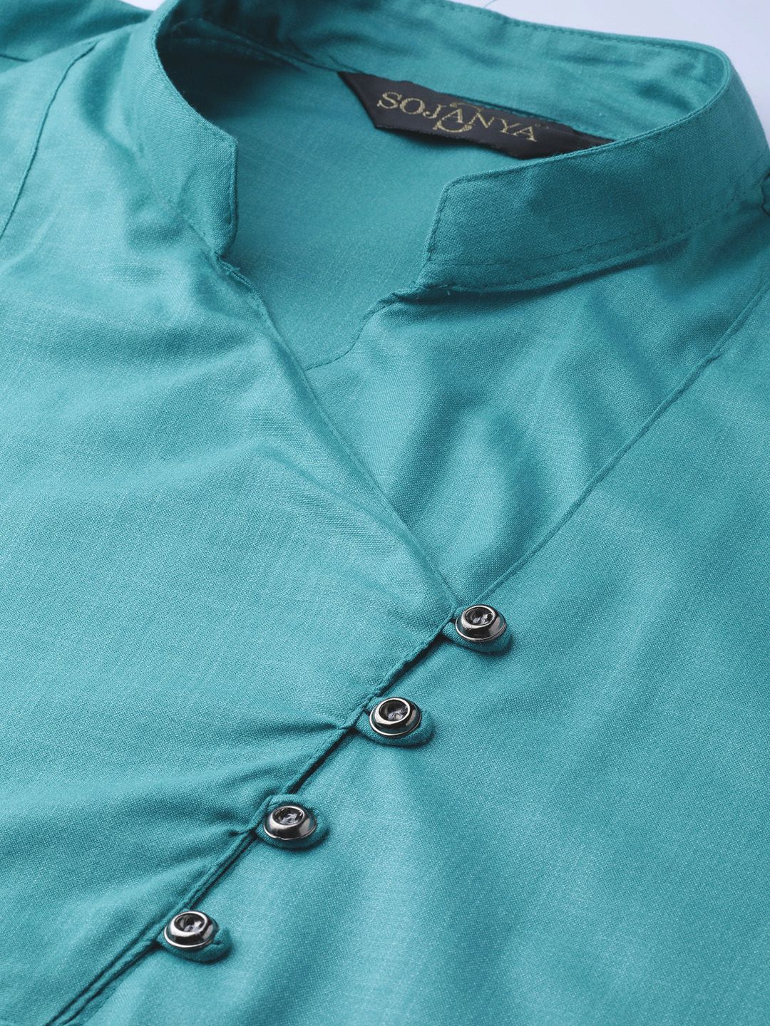 SOJANYA Lelaki Biru Solid Kurta Lurus