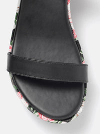 DressBerry Wedge Heels with Printed Detail