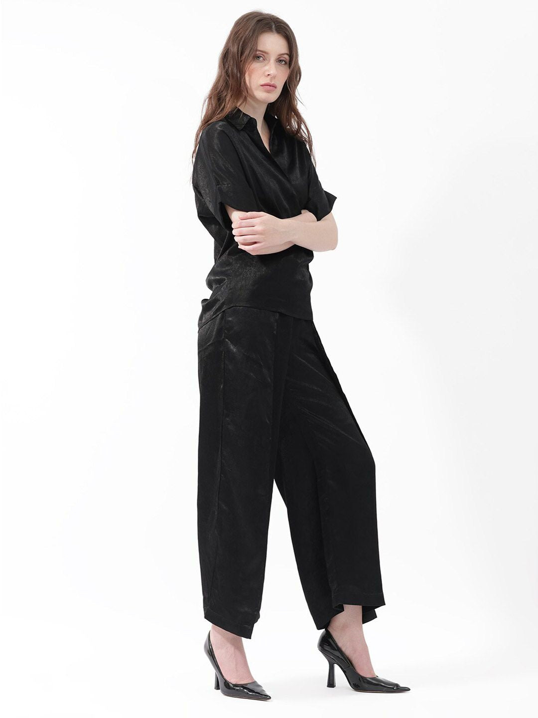 RAREISM Shirt Collar Extended Sleeves Top