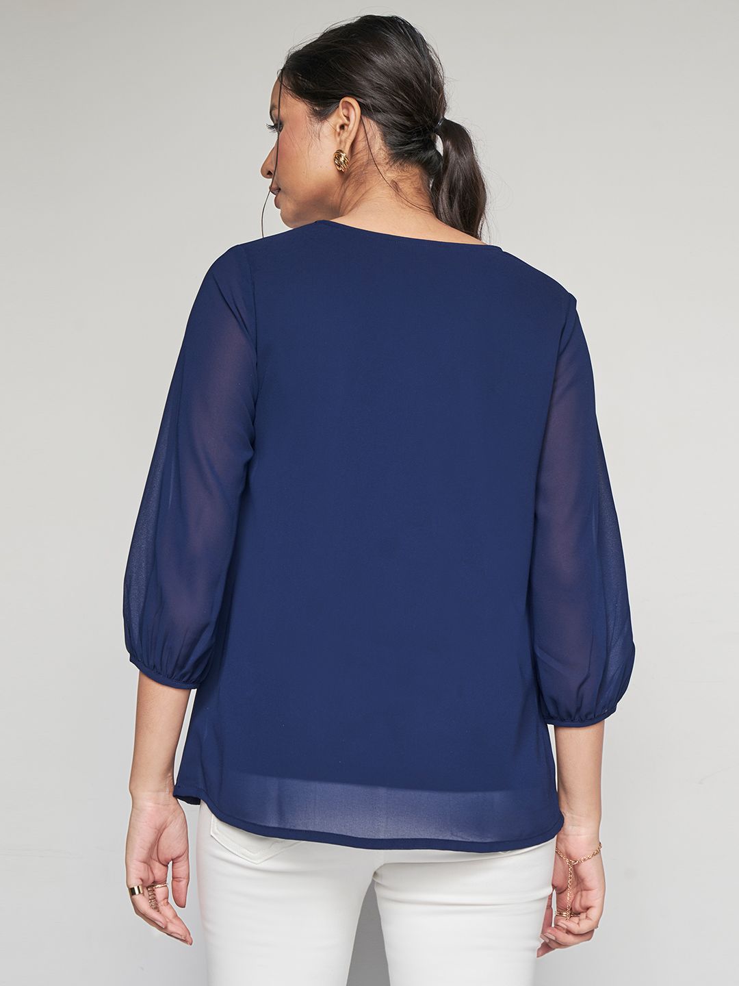 AND V-Neck Embellished Top