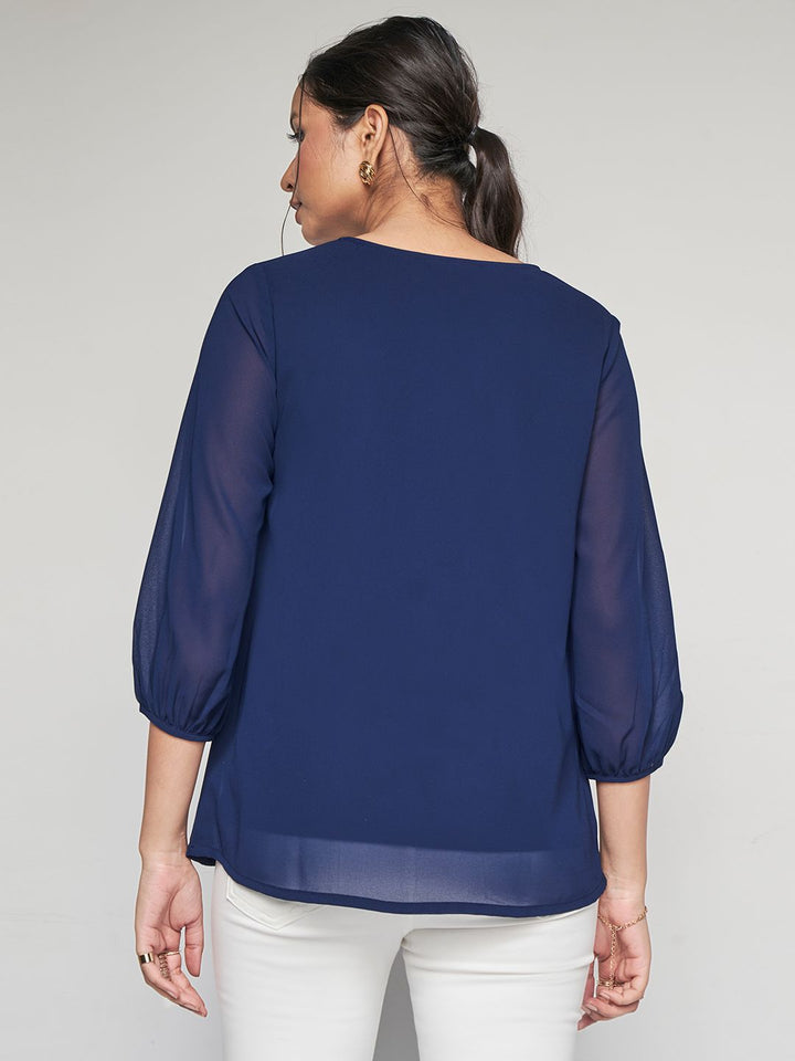 AND V-Neck Embellished Top