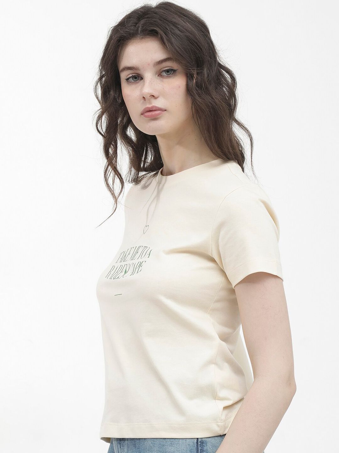 RAREISM Round Neck Short Sleeves Cotton T-shirt
