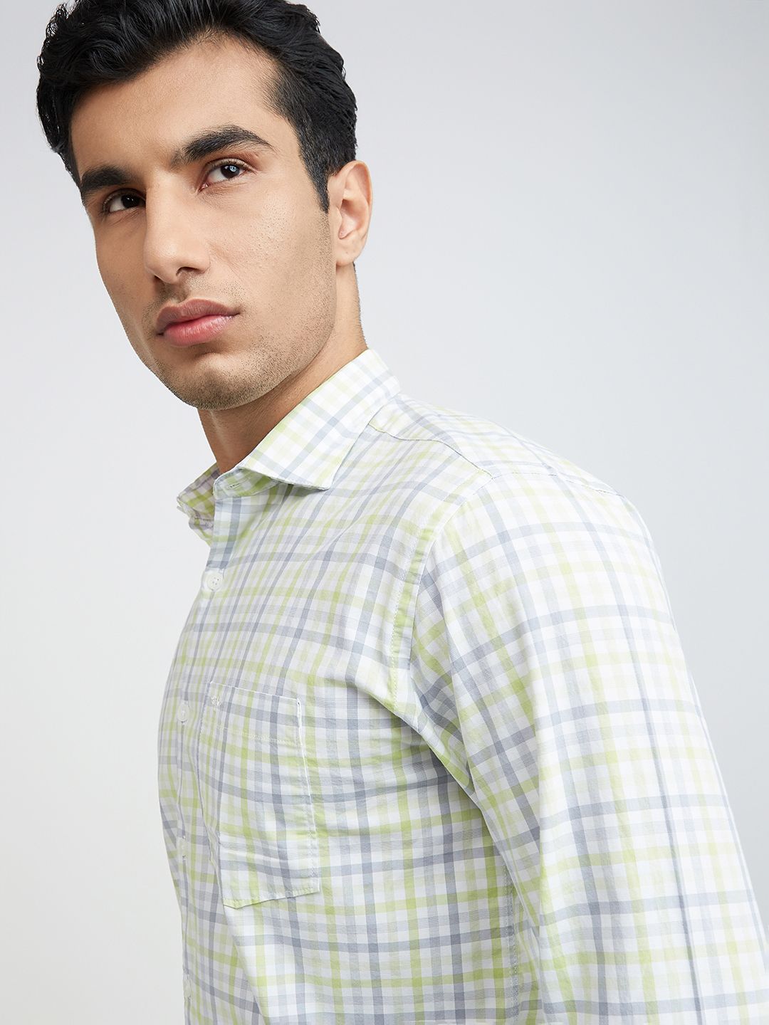 Park Avenue Men Slim Fit Opaque Checked Pure Cotton Casual Shirt