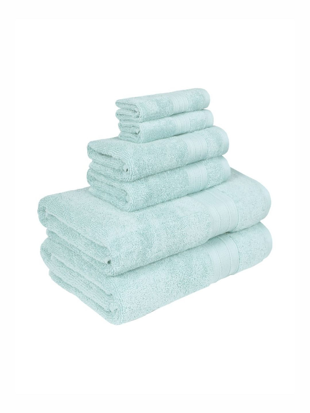 MYTRIDENT Blue 6 Pieces Pure Cotton 500 GSM Towel Set