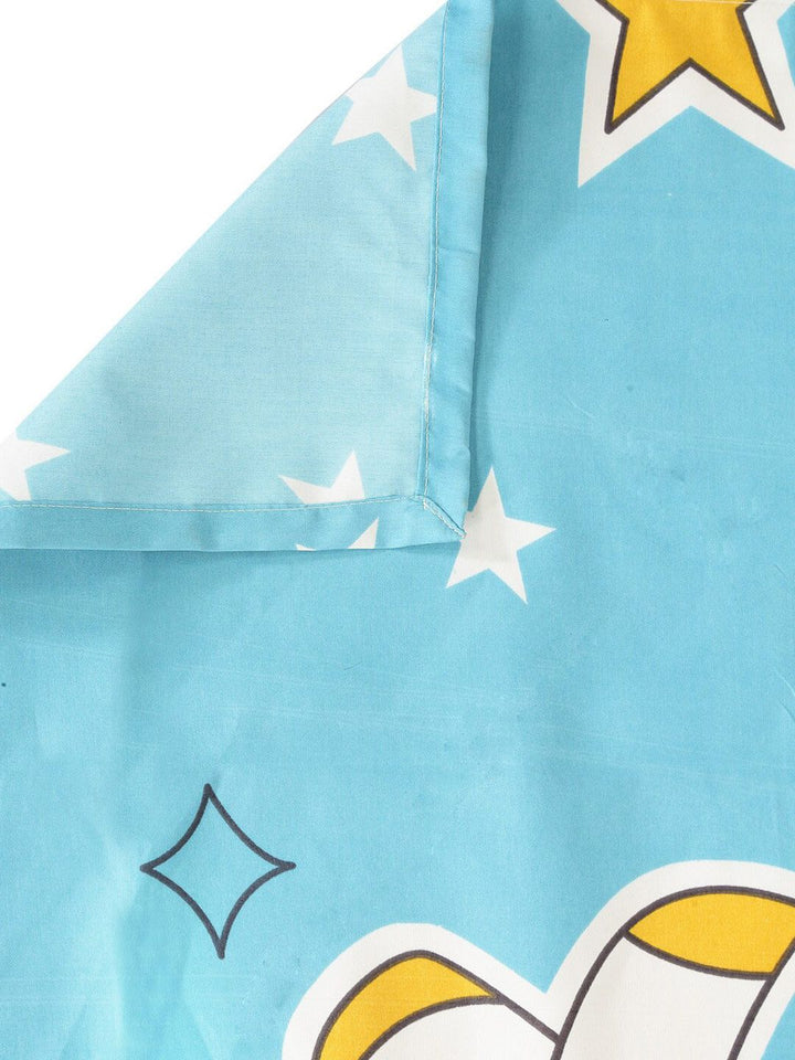 Watak Kartun Biru KLOTTHE 300 TC Cadar Tempat Tidur King Halus dengan 2 Sarung Bantal-250X225 cm