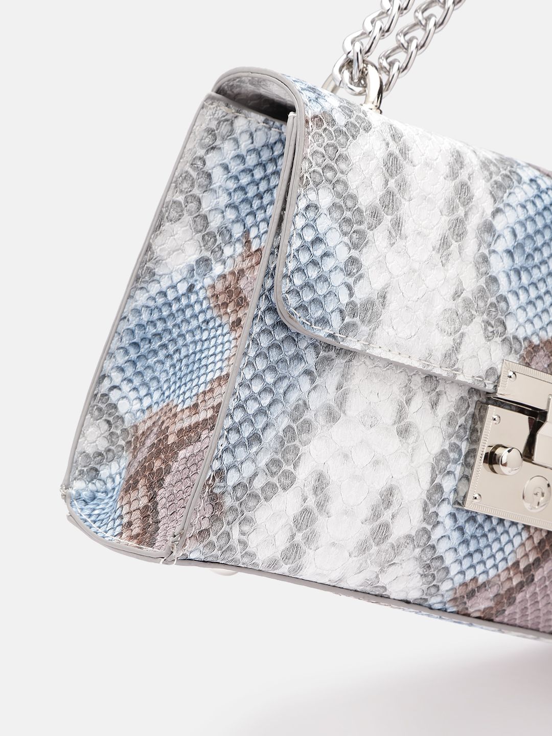 Lino Perros Snake Skin Textured Structured Sling Bag