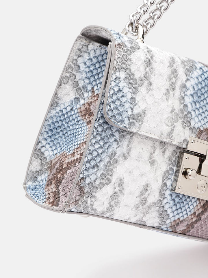 Lino Perros Snake Skin Textured Structured Sling Bag