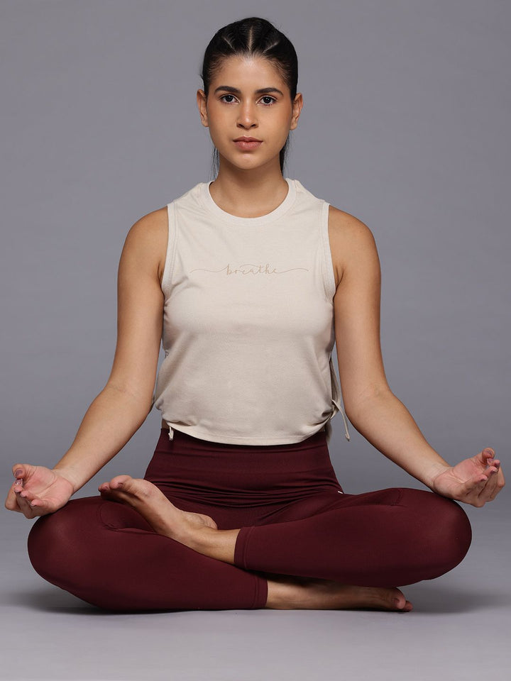 HRX by Hrithik Roshan Side Slit Printed Yoga T-shirt