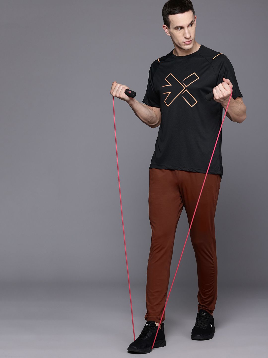 HRX by Hrithik Roshan Rapid-Dry Printed Training T-shirt with Reflective Detail