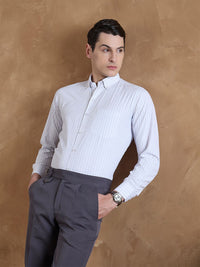 DENNISON Men Smart Grid Tattersall Checked Formal Shirt