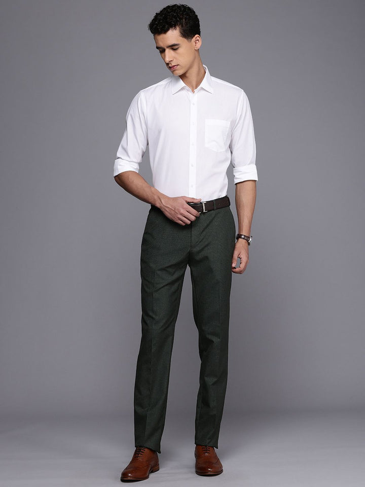 Raymond Men Textured Slim Fit Formal Trousers