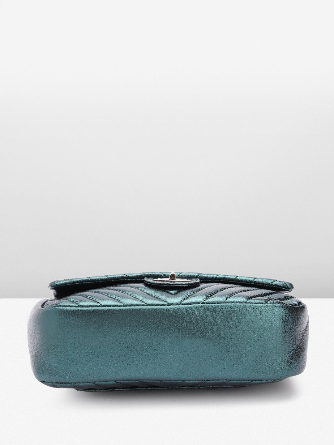 Lino Perros Textured Quilted Detail Structured Sling Bag with Sheen Effect