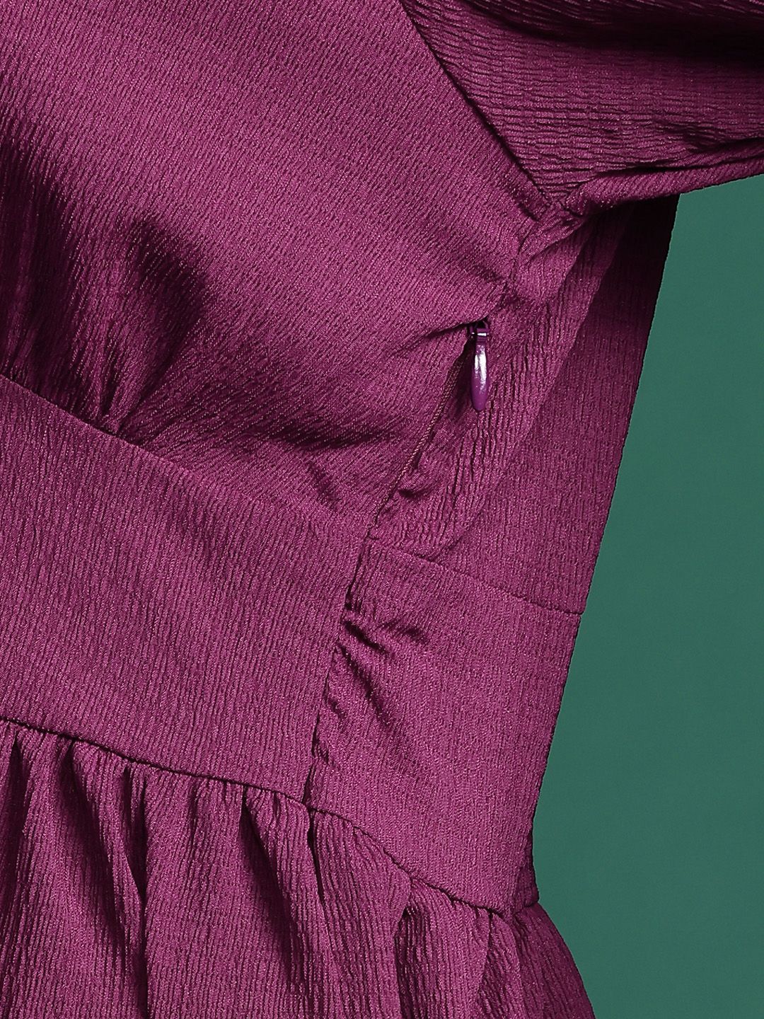 DressBerry Tie-Up Neck Puff Sleeve Fit & Flare Dress