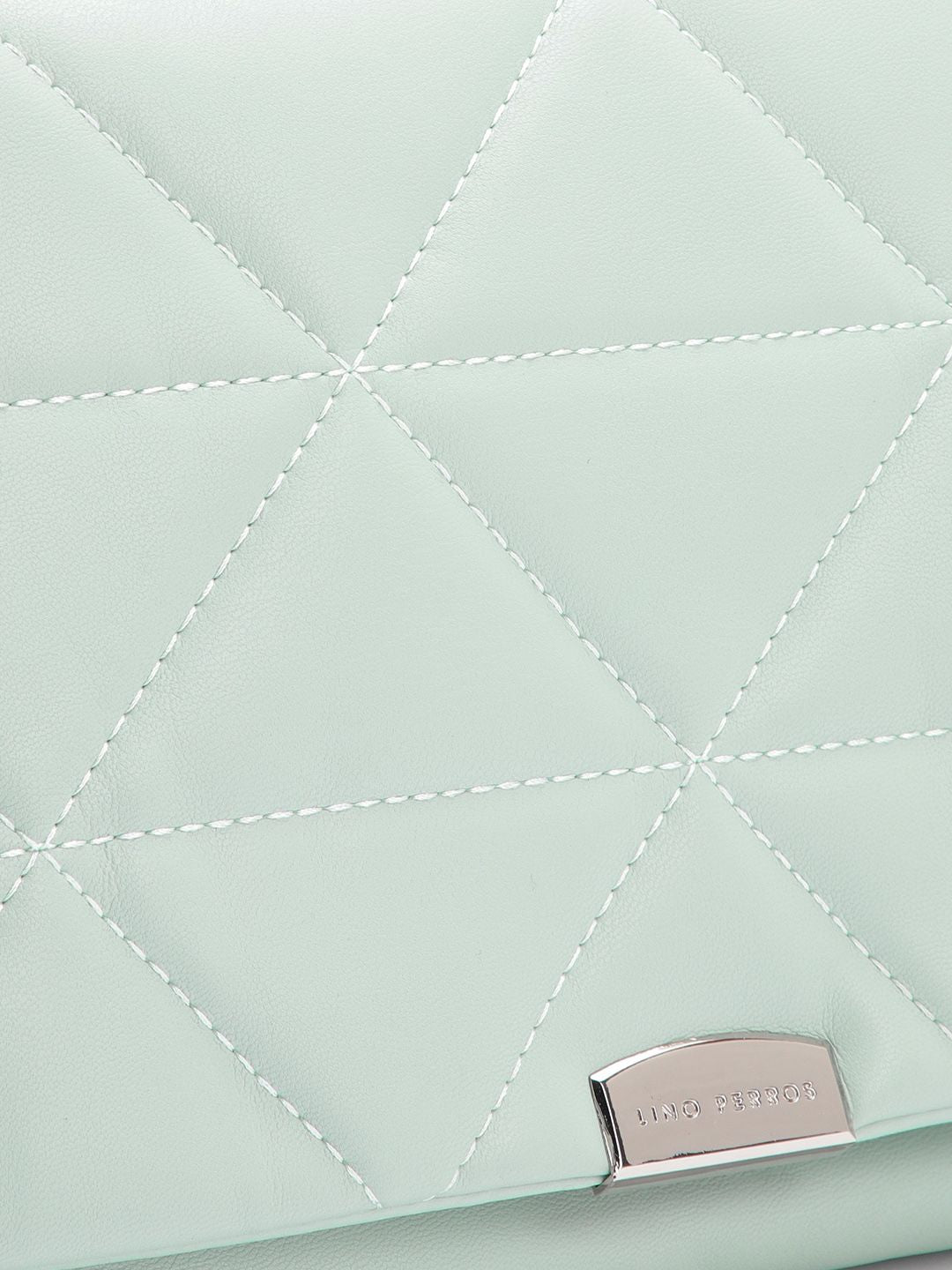 Lino Perros Geometric Textured Structured Sling Bag with Quilted Detail