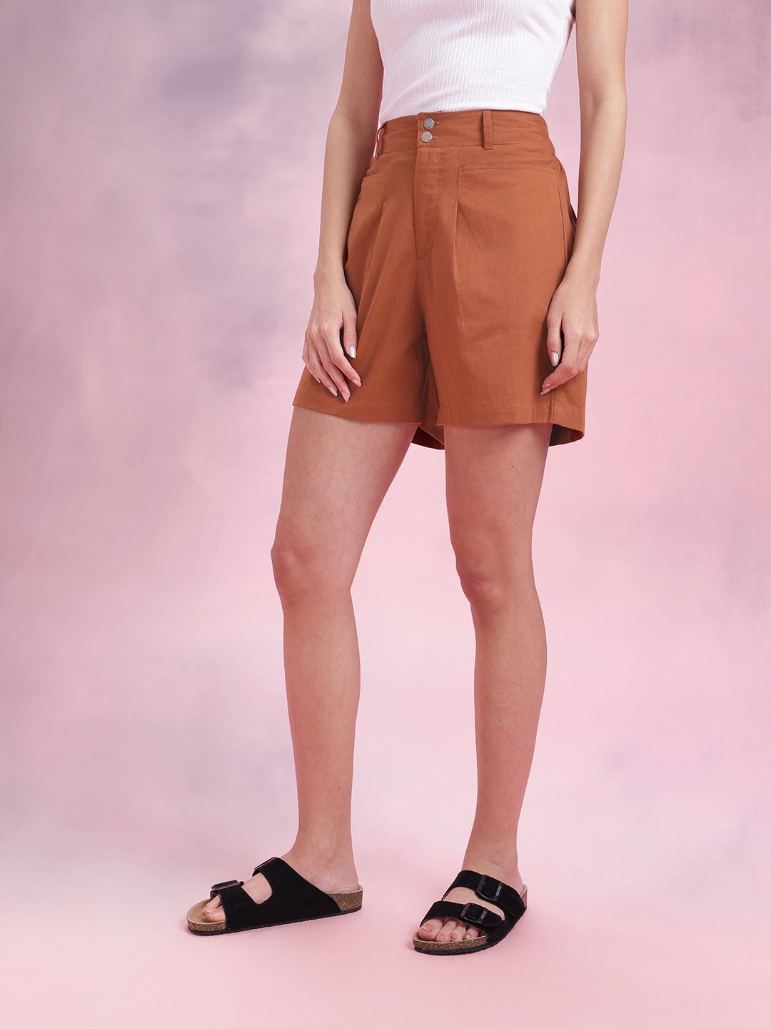 DressBerry Women High-Rise Pure Cotton Shorts