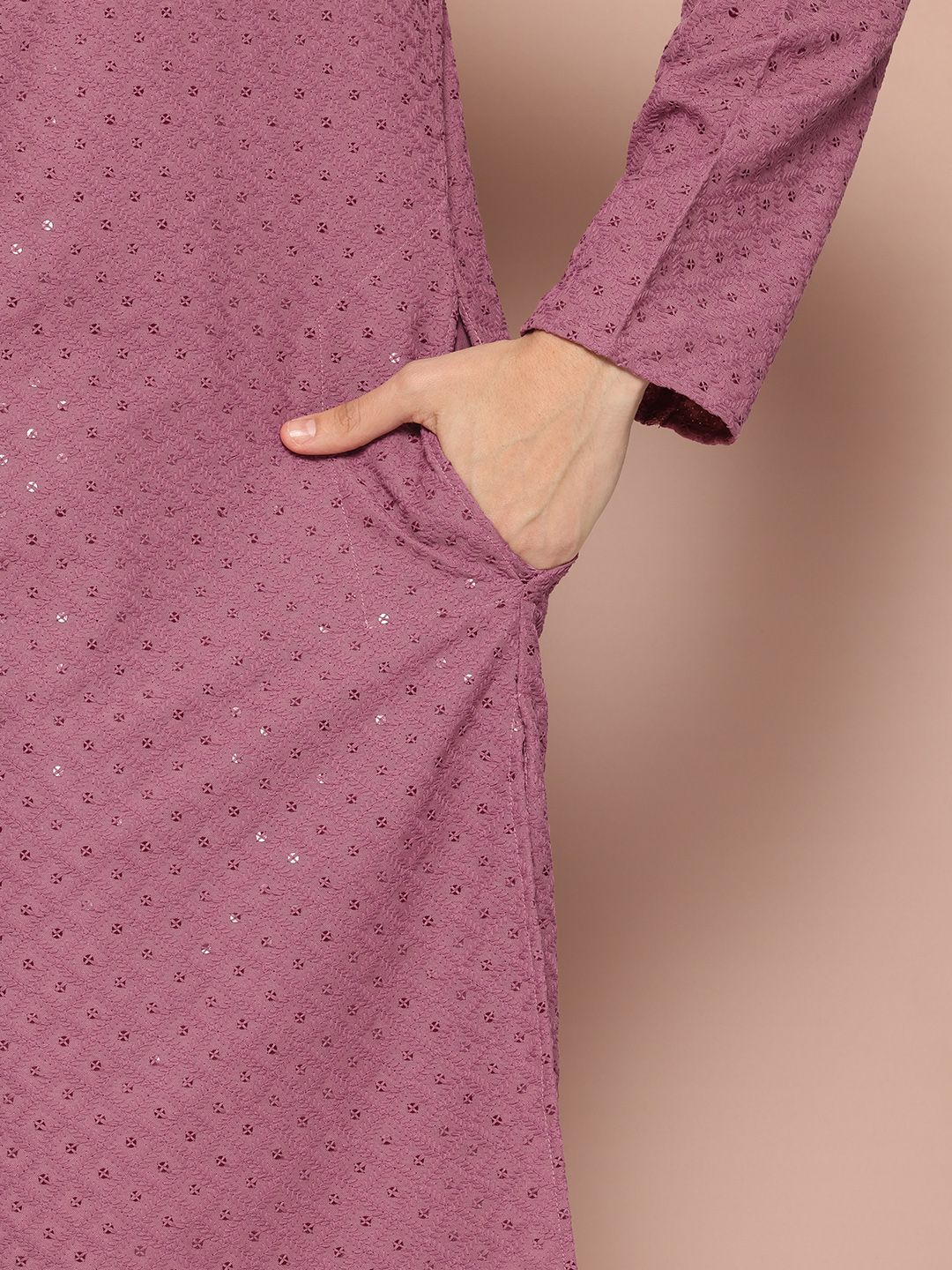 See Designs Men Embroidered Sequinned Kurta with Pyjamas
