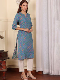 W Women Floral Printed Thread Work Kurta