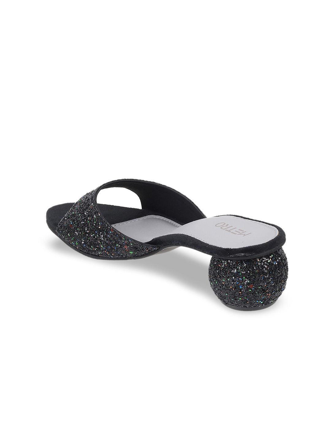 Metro Embellished Open Toe Block Heels