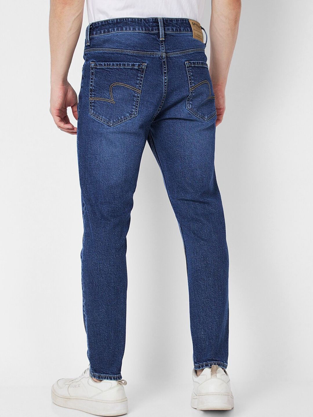 SPYKAR Men Kano Skinny Fit Mid-Rise Light Fade Cotton Cropped Jeans