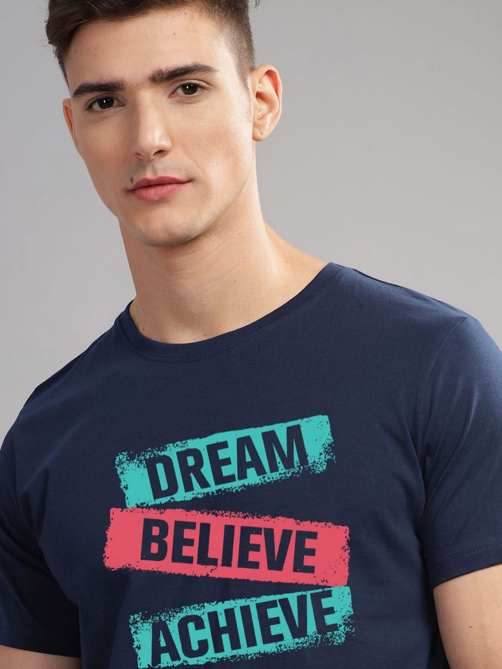 ADRO Men Typography Printed Raw Edge T-shirt
