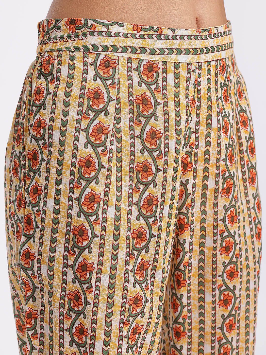 Anouk Women Floral Printed Regular Pure Cotton Kurta with Trousers & With Dupatta