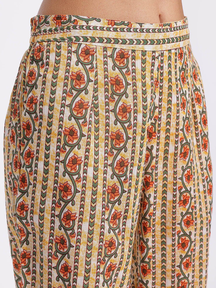 Anouk Women Floral Printed Regular Pure Cotton Kurta with Trousers & With Dupatta